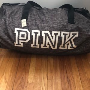 Pink duffel bag